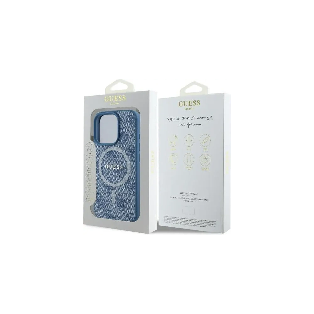 Etui Guess GUHMP16XG4GFRB Apple iPhone 16 Pro Max hardcase 4G Ring Classic Logo MagSafe niebieski - iPhone 16 Pro Max - Guess