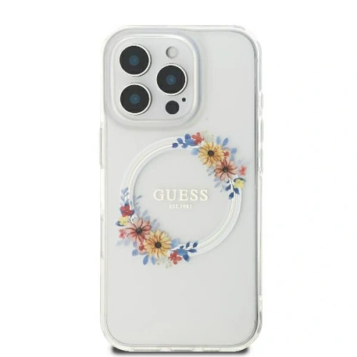 Kup Etui Guess GUHMP16XHFWFCT Apple iPhone 16 Pro Max hardcase IML Flowers Wreath MagSafe przeźroczysty - GUE3579 - {ean13} - Sklep Home Screen
