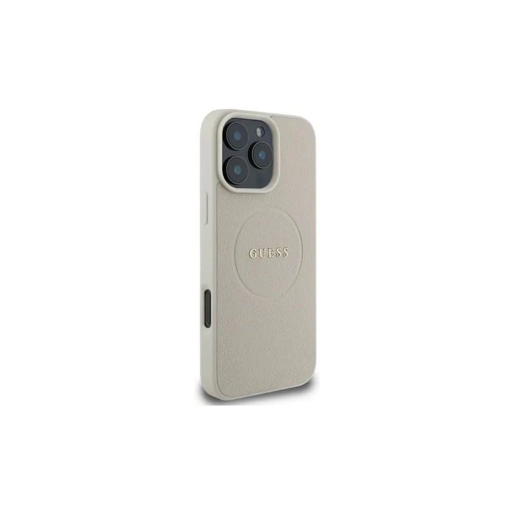 Guess GUHMP16XPGHSMME iPhone 16 Pro Max 6.9" beżowy/beige hardcase Grained Ring MagSafe - !ZAIMPORTOWANE - Guess