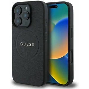Kup Caz Guess GUHMP16XPGHSMMK hardcase pentru Apple iPhone 16 Pro Max Ring MagSafe negru cu textură granulată - GUE3581 - {ean13} - Sklep Home Screen