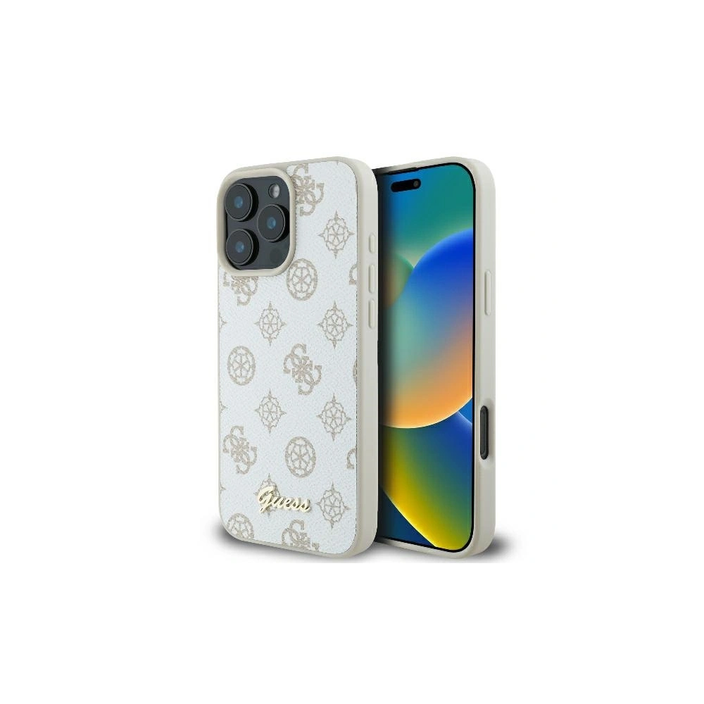 Etui Guess GUHMP16XPGPYSH Apple iPhone 16 Pro Max hardcase Peony Script Logo MagSafe biały - iPhone 16 Pro Max - Guess