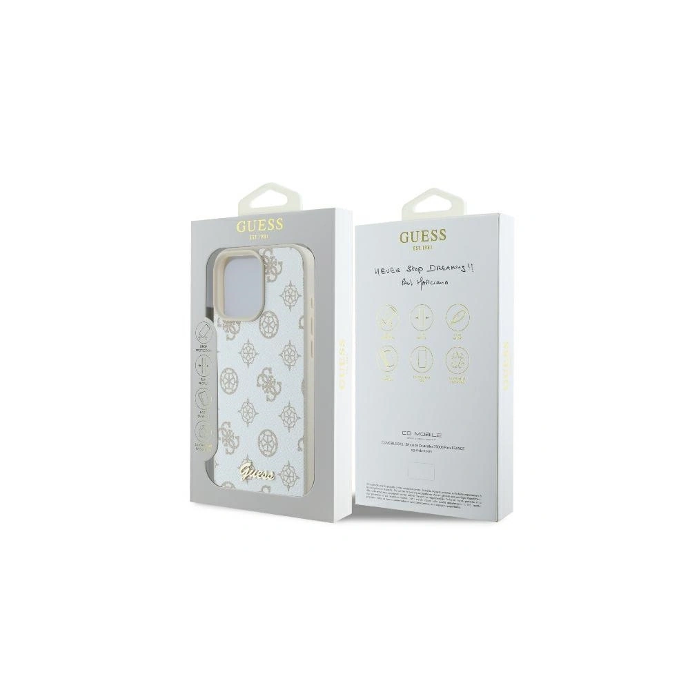 Etui Guess GUHMP16XPGPYSH Apple iPhone 16 Pro Max hardcase Peony Script Logo MagSafe biały - iPhone 16 Pro Max - Guess