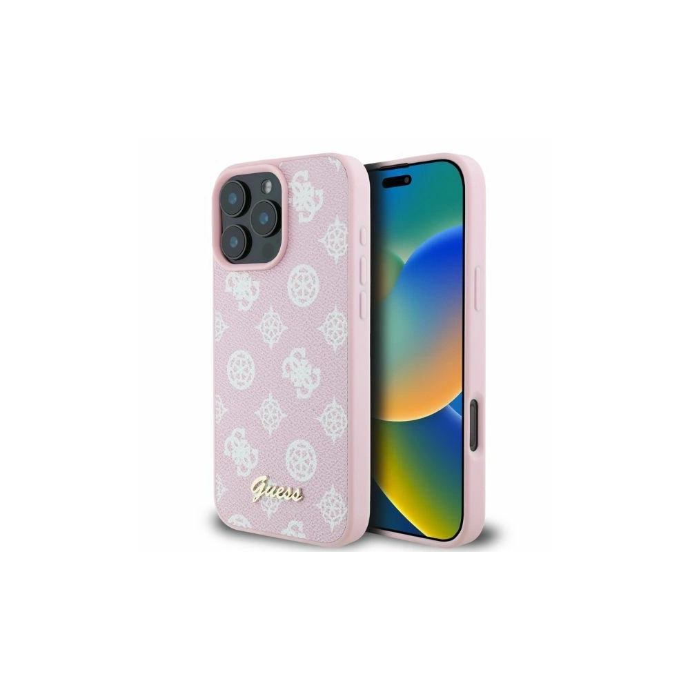 Etui Guess GUHMP16XPGPYSP Apple iPhone 16 Pro Max hardcase Peony Script MagSafe różowy - iPhone 16 Pro Max - Guess