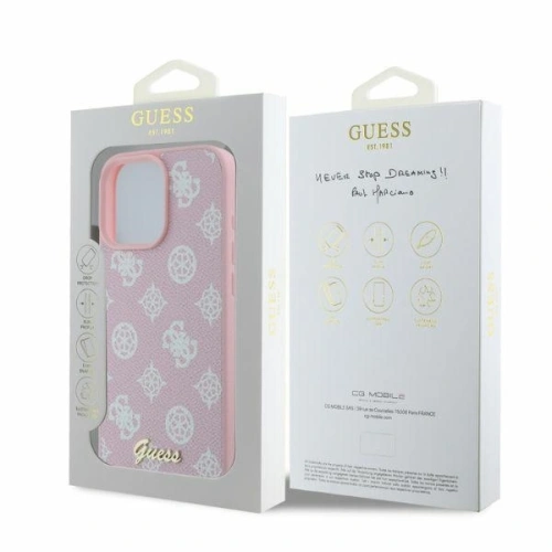 Kup Caz Guess GUHMP16XPGPYSP Apple iPhone 16 Pro Max hardcase Peony Script MagSafe roz - GUE3584 - {ean13} - Sklep Home Screen