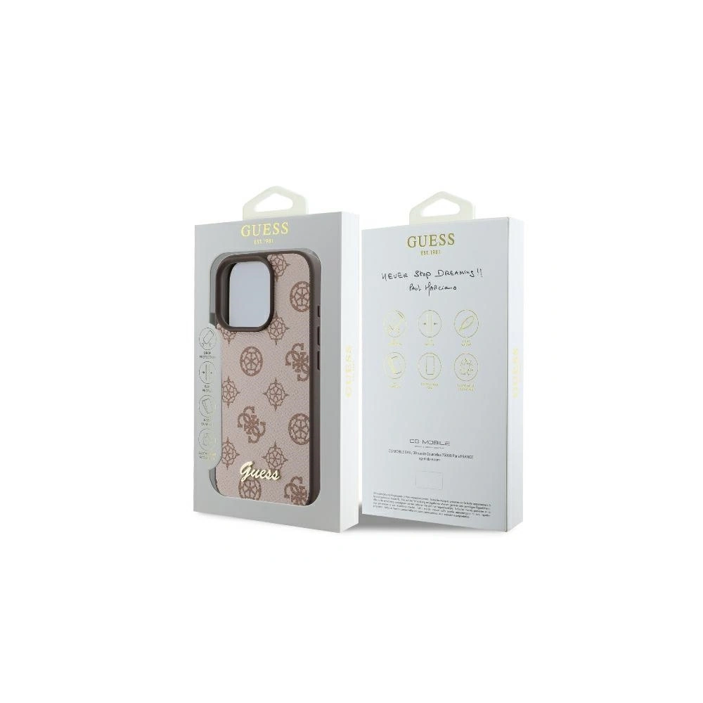 Etui Guess GUHMP16XPGPYSW Apple iPhone 16 Pro Max hardcase Peony Script MagSafe brązowy - iPhone 16 Pro Max - Guess