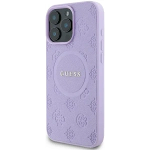 Buy Case Guess GUHMP16XPSAPSMEU Apple iPhone 16 Pro Max hardcase Saffiano Peony Classic Logo MagSafe purple - GUE3590 - {ean13} - Home Screen Store Europe