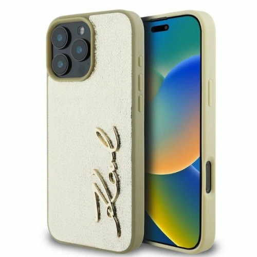 Kup Případ Karl Lagerfeld KLHCP16XPFMFBKMD Apple iPhone 16 Pro Max tvrdý obal Metal Signature zlatý - KLD2143 - {ean13} - Sklep Home Screen
