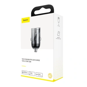 Kup Mini ładowarka samochodowa Baseus Tiny Star USB-C, QC 4.0+, PD, 30W (szara) - BSU962GRY - {ean13} - Sklep Home Screen