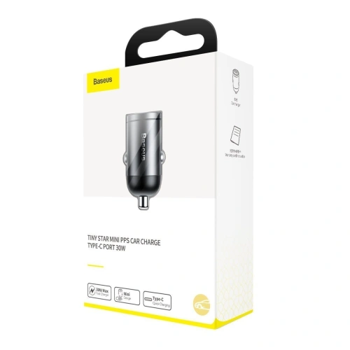 Kup Mini nabíječka do auta Baseus Tiny Star USB-C, QC 4.0+, PD, 30W (šedá) - BSU962GRY - {ean13} - Sklep Home Screen