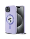 Etui Karl Lagerfeld KLHMP15SSCMKCRHU Apple iPhone 15 hardcase Silicone Karl&Choupette Heads Ring MagSafe fioletowy - iPhone 15 - Karl Lagerfeld