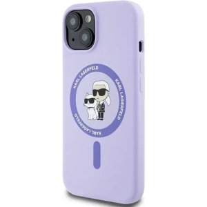 Buy Case Karl Lagerfeld KLHMP15SSCMKCRHU Apple iPhone 15 hardcase Silicone Karl&Choupette Heads Ring MagSafe purple - KLD2146 - {ean13} - Home Screen Store Europe