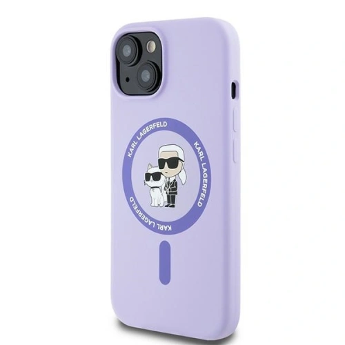 Kup Etui Karl Lagerfeld KLHMP15SSCMKCRHU Apple iPhone 15 hardcase Silicone Karl&Choupette Heads Ring MagSafe fioletowy - KLD2146 - {ean13} - Sklep Home Screen