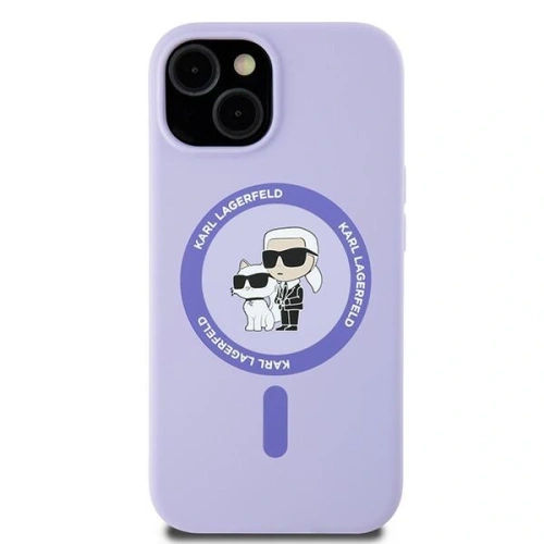 Kup Etui Karl Lagerfeld KLHMP15SSCMKCRHU Apple iPhone 15 hardcase Silicone Karl&Choupette Heads Ring MagSafe fioletowy - KLD2146 - {ean13} - Sklep Home Screen