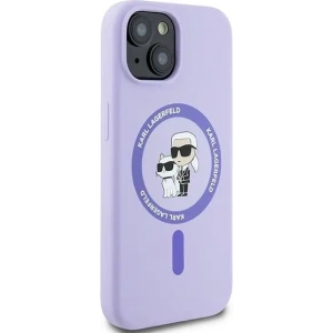 Buy Case Karl Lagerfeld KLHMP15SSCMKCRHU Apple iPhone 15 hardcase Silicone Karl&Choupette Heads Ring MagSafe purple - KLD2146 - {ean13} - Home Screen Store Europe