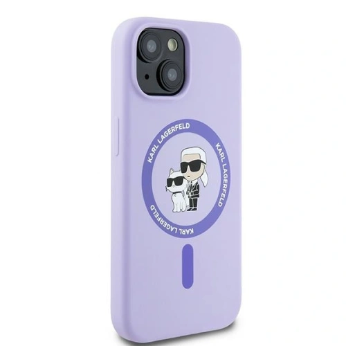 Kup Etui Karl Lagerfeld KLHMP15SSCMKCRHU Apple iPhone 15 hardcase Silicone Karl&Choupette Heads Ring MagSafe fioletowy - KLD2146 - {ean13} - Sklep Home Screen