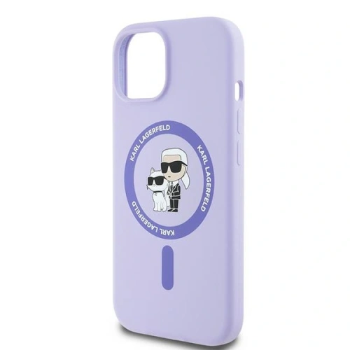 Kup Etui Karl Lagerfeld KLHMP15SSCMKCRHU Apple iPhone 15 hardcase Silicone Karl&Choupette Heads Ring MagSafe fioletowy - KLD2146 - {ean13} - Sklep Home Screen