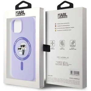Buy Case Karl Lagerfeld KLHMP15SSCMKCRHU Apple iPhone 15 hardcase Silicone Karl&Choupette Heads Ring MagSafe purple - KLD2146 - {ean13} - Home Screen Store Europe