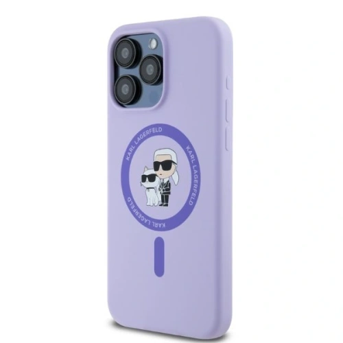 Kup Etui Karl Lagerfeld KLHMP15XSCMKCRHU Apple iPhone 15 Pro Max hardcase Silicone Karl&Choupette Heads Ring MagSafe fioletowy - KLD2147 - {ean13} - Sklep Home Screen