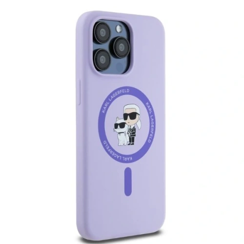 Kup Etui Karl Lagerfeld KLHMP15XSCMKCRHU Apple iPhone 15 Pro Max hardcase Silicone Karl&Choupette Heads Ring MagSafe fioletowy - KLD2147 - {ean13} - Sklep Home Screen