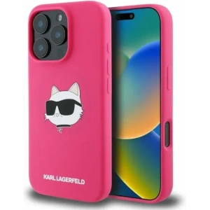 Buy Case Karl Lagerfeld KLHMP16LSCHPPLF Apple iPhone 16 Pro hardcase Silicone Choupette Head Print MagSafe fuchsia - KLD2148 - {ean13} - Home Screen Store Europe