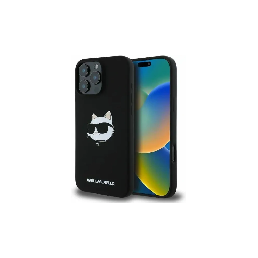 Etui Karl Lagerfeld KLHMP16LSCHPPLK Apple iPhone 16 Pro hardcase Silicone Choupette Head Print MagSafe czarny