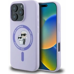 Buy Case Karl Lagerfeld KLHMP16LSCMKCRHU Apple iPhone 16 Pro hardcase Silicone Karl&Choupette Heads Ring MagSafe purple - KLD2153 - {ean13} - Home Screen Store Europe