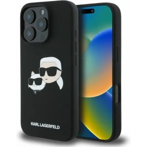 Kup Fall Karl Lagerfeld KLHMP16LSKCHPPLK Apple iPhone 16 Pro Hardcase Silikon Doppelte Köpfe Druck MagSafe schwarz - KLD2154 - {ean13} - Sklep Home Screen
