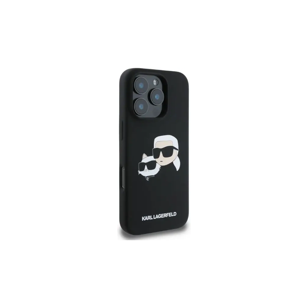 Etui Karl Lagerfeld KLHMP16LSKCHPPLK Apple iPhone 16 Pro hardcase Silicone Double Heads Print MagSafe czarny