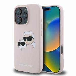Buy Case Karl Lagerfeld KLHMP16LSKCHPPLP Apple iPhone 16 Pro hardcase Silicone Double Heads Print MagSafe pink - KLD2155 - {ean13} - Home Screen Store Europe