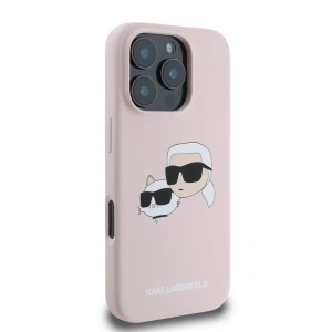 Buy Case Karl Lagerfeld KLHMP16LSKCHPPLP Apple iPhone 16 Pro hardcase Silicone Double Heads Print MagSafe pink - KLD2155 - {ean13} - Home Screen Store Europe