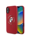 Fall Karl Lagerfeld KLHMP16MSCMKCRHR Apple iPhone 16 Plus Hartschale Silikon Karl&Choupette Köpfe Ring MagSafe rot