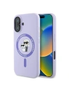 Eset Karl Lagerfeld KLHMP16MSCMKCRHU Apple iPhone 16 Plus keménytok Szilikon Karl&Choupette Fejek Gyűrű MagSafe lila