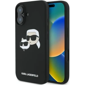 Buy Case Karl Lagerfeld KLHMP16MSKCHPPLK Apple iPhone 16 Plus hardcase Silicone Double Heads Print MagSafe black - KLD2159 - {ean13} - Home Screen Store Europe