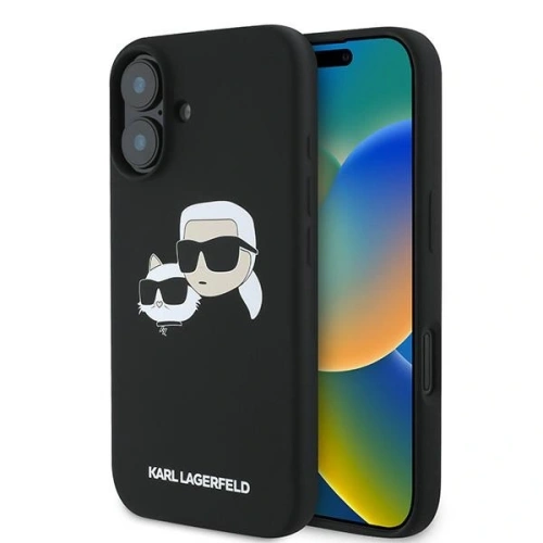 Kup Eset Karl Lagerfeld KLHMP16MSKCHPPLK Apple iPhone 16 Plus kemény tok Szilikon Dupla Fej Nyomtatás MagSafe fekete - KLD2159 - {ean13} - Sklep Home Screen