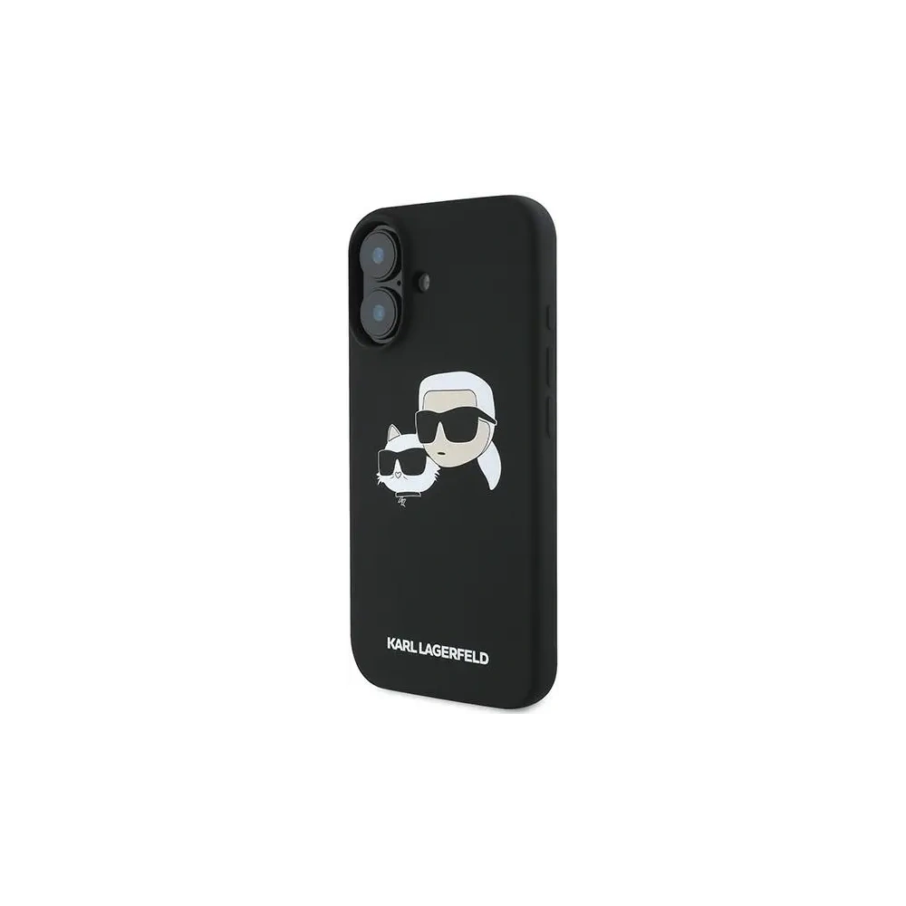Etui Karl Lagerfeld KLHMP16MSKCHPPLK Apple iPhone 16 Plus hardcase Silicone Double Heads Print MagSafe czarny