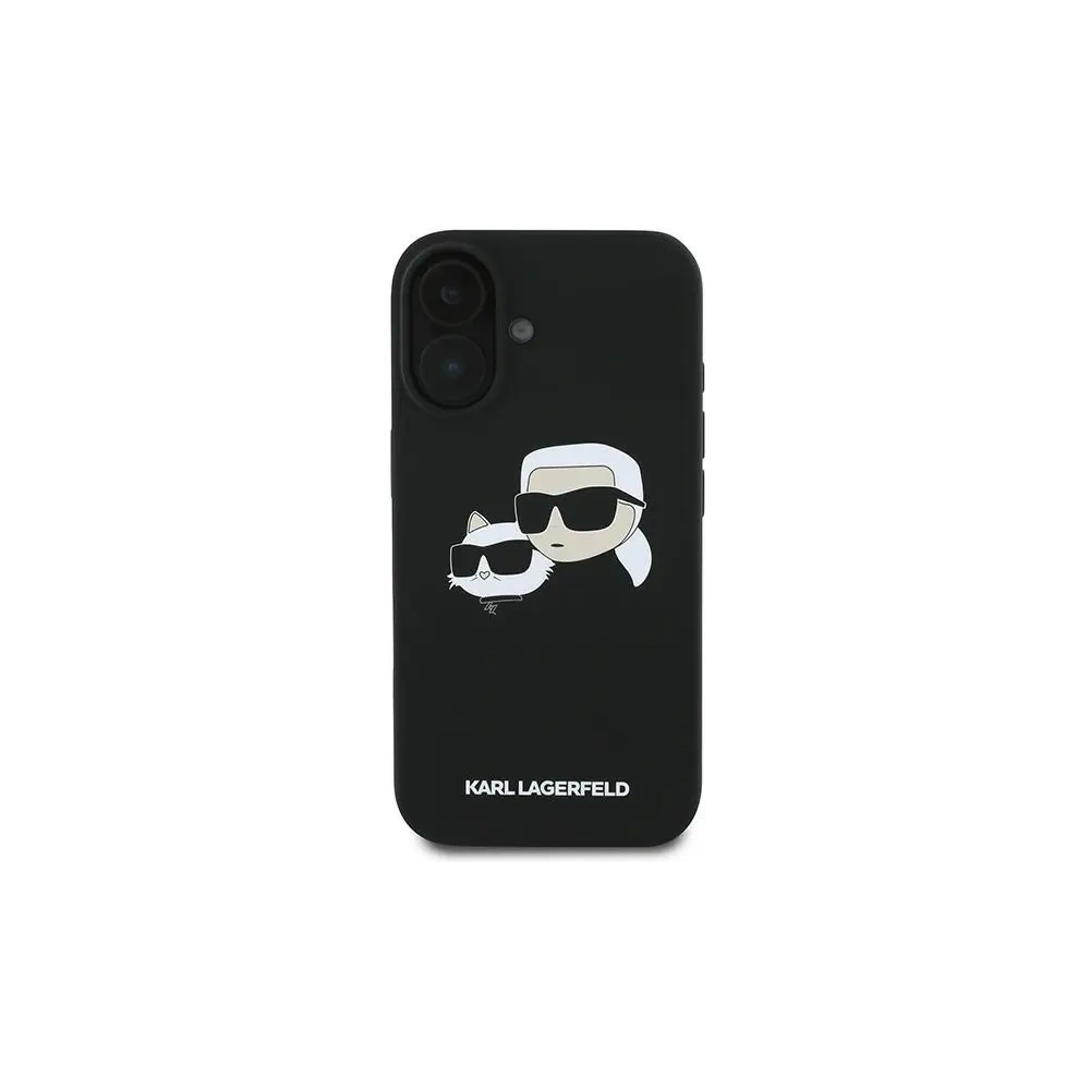 Etui Karl Lagerfeld KLHMP16MSKCHPPLK Apple iPhone 16 Plus hardcase Silicone Double Heads Print MagSafe czarny