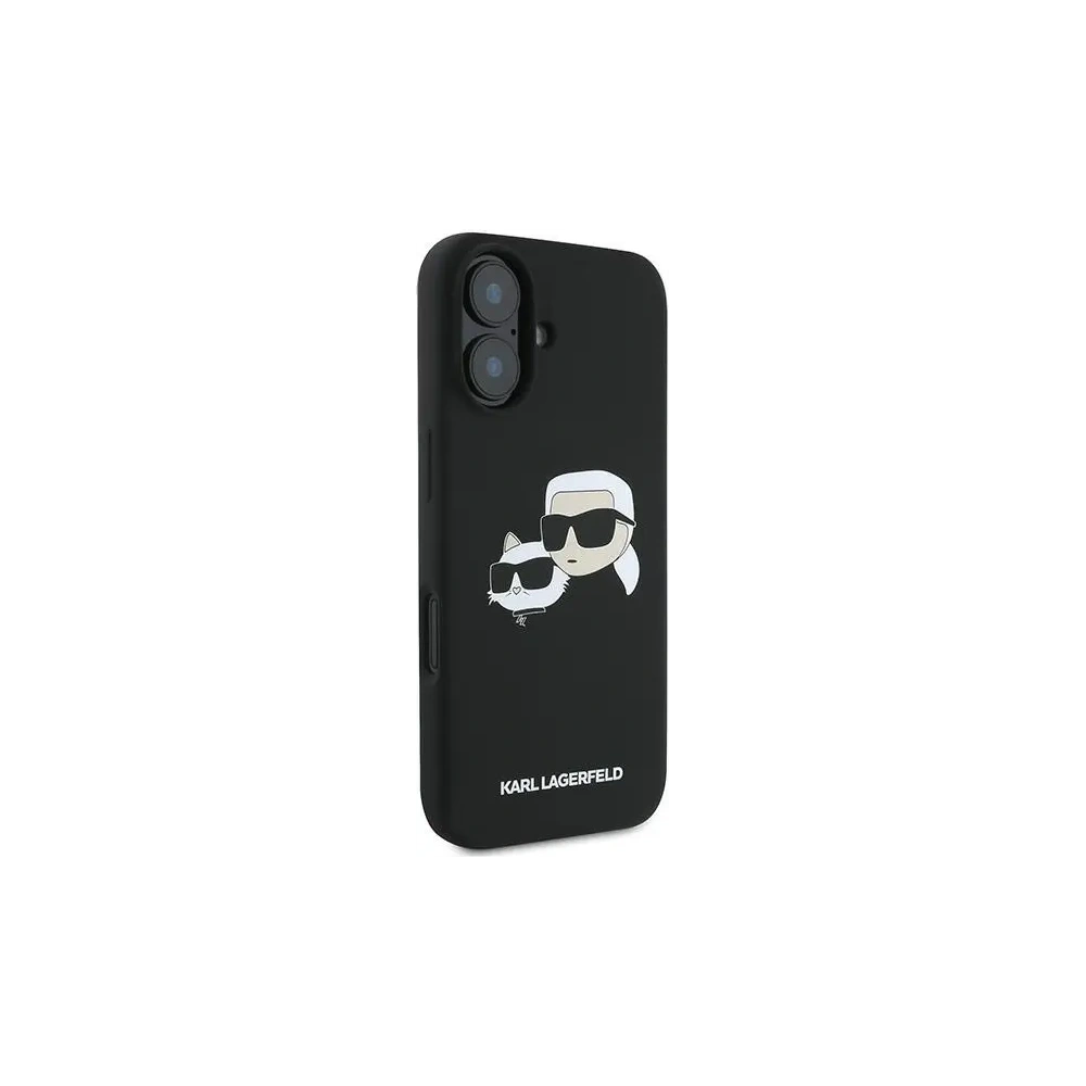 Etui Karl Lagerfeld KLHMP16MSKCHPPLK Apple iPhone 16 Plus hardcase Silicone Double Heads Print MagSafe czarny