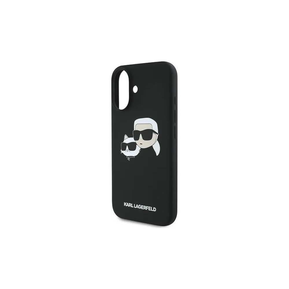 Etui Karl Lagerfeld KLHMP16MSKCHPPLK Apple iPhone 16 Plus hardcase Silicone Double Heads Print MagSafe czarny