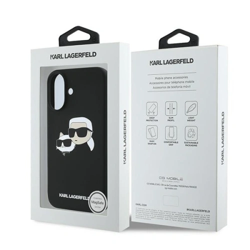 Kup Caz Karl Lagerfeld KLHMP16MSKCHPPLK hardcase pentru Apple iPhone 16 Plus din silicon cu imprimeu Double Heads MagSafe negru - KLD2159 - {ean13} - Sklep Home Screen