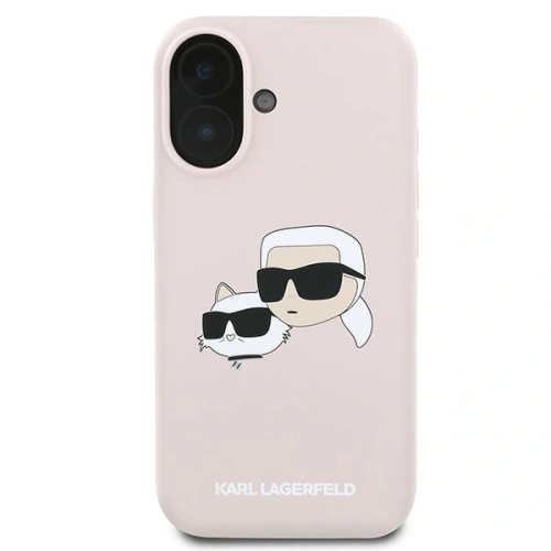 Kup Caz Karl Lagerfeld KLHMP16MSKCHPPLP Apple iPhone 16 Plus hardcase Siliconă Imprimare Double Heads MagSafe roz - KLD2160 - {ean13} - Sklep Home Screen