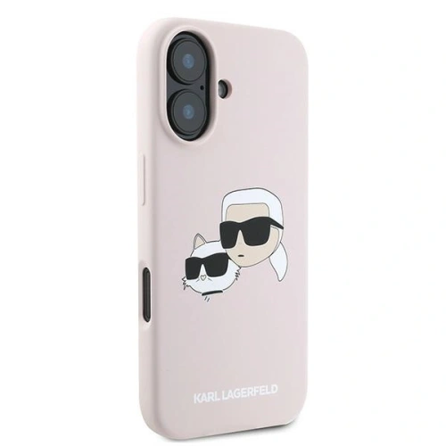 Kup Caz Karl Lagerfeld KLHMP16MSKCHPPLP Apple iPhone 16 Plus hardcase Siliconă Imprimare Double Heads MagSafe roz - KLD2160 - {ean13} - Sklep Home Screen