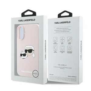 Kup Caz Karl Lagerfeld KLHMP16MSKCHPPLP Apple iPhone 16 Plus hardcase Siliconă Imprimare Double Heads MagSafe roz - KLD2160 - {ean13} - Sklep Home Screen