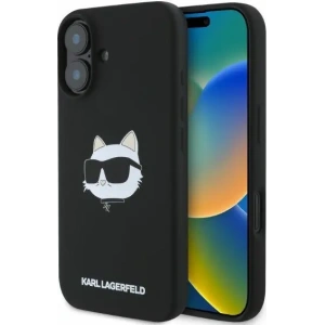 Buy Case Karl Lagerfeld KLHMP16SSCHPPLK Apple iPhone 16 hardcase Silicone Choupette Head Print MagSafe black - KLD2161 - {ean13} - Home Screen Store Europe