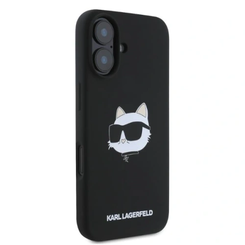 Buy Case Karl Lagerfeld KLHMP16SSCHPPLK Apple iPhone 16 hardcase Silicone Choupette Head Print MagSafe black - KLD2161 - {ean13} - Home Screen Store Europe