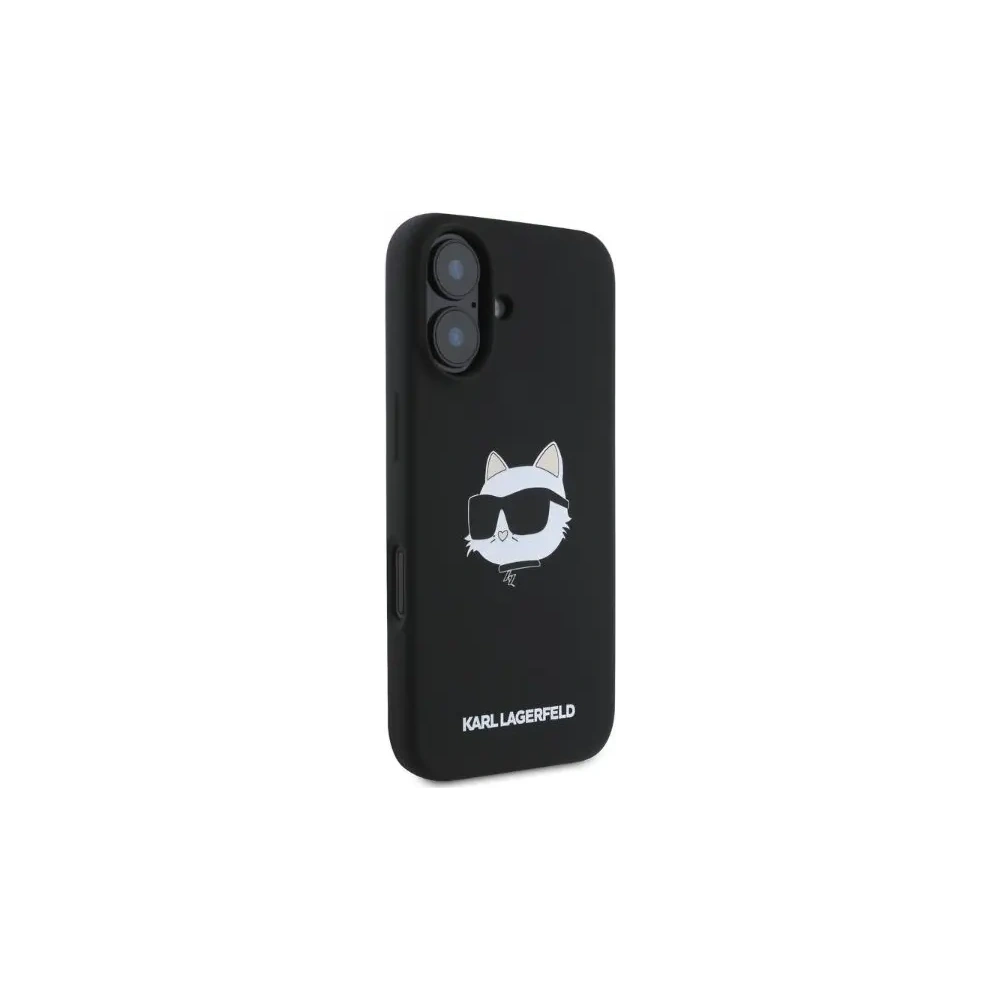 Etui Karl Lagerfeld KLHMP16SSCHPPLK Apple iPhone 16 hardcase Silicone Choupette Head Print MagSafe czarny