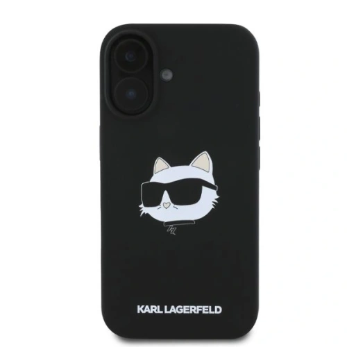 Buy Case Karl Lagerfeld KLHMP16SSCHPPLK Apple iPhone 16 hardcase Silicone Choupette Head Print MagSafe black - KLD2161 - {ean13} - Home Screen Store Europe