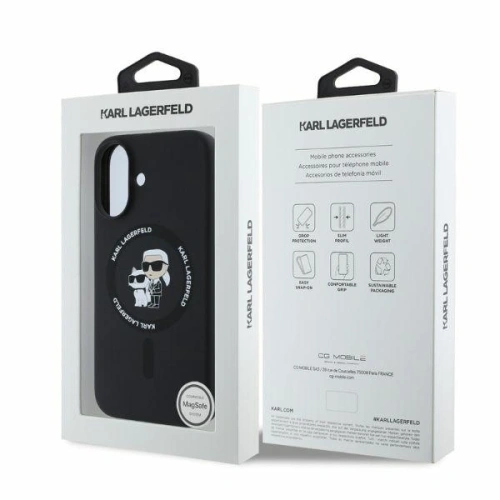Kup Případ Karl Lagerfeld KLHMP16SSCMKCRHK Apple iPhone 16 tvrdý kryt silikonový Karl&Choupette Heads Ring MagSafe černý - KLD2162 - {ean13} - Sklep Home Screen