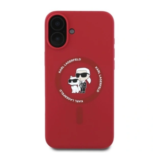 Buy Case Karl Lagerfeld KLHMP16SSCMKCRHR Apple iPhone 16 hardcase Silicone Karl&Choupette Heads Ring MagSafe red - KLD2163 - {ean13} - Home Screen Store Europe