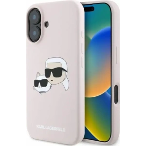 Buy Case Karl Lagerfeld KLHMP16SSKCHPPLP Apple iPhone 16 hardcase Silicone Double Heads Print MagSafe pink - KLD2164 - {ean13} - Home Screen Store Europe