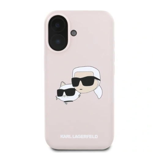 Buy Case Karl Lagerfeld KLHMP16SSKCHPPLP Apple iPhone 16 hardcase Silicone Double Heads Print MagSafe pink - KLD2164 - {ean13} - Home Screen Store Europe